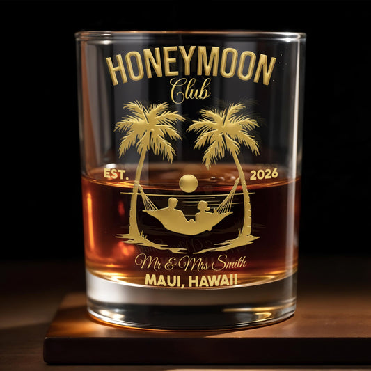 Honeymoon Club Palm Trees And Hammock Sunset Couple