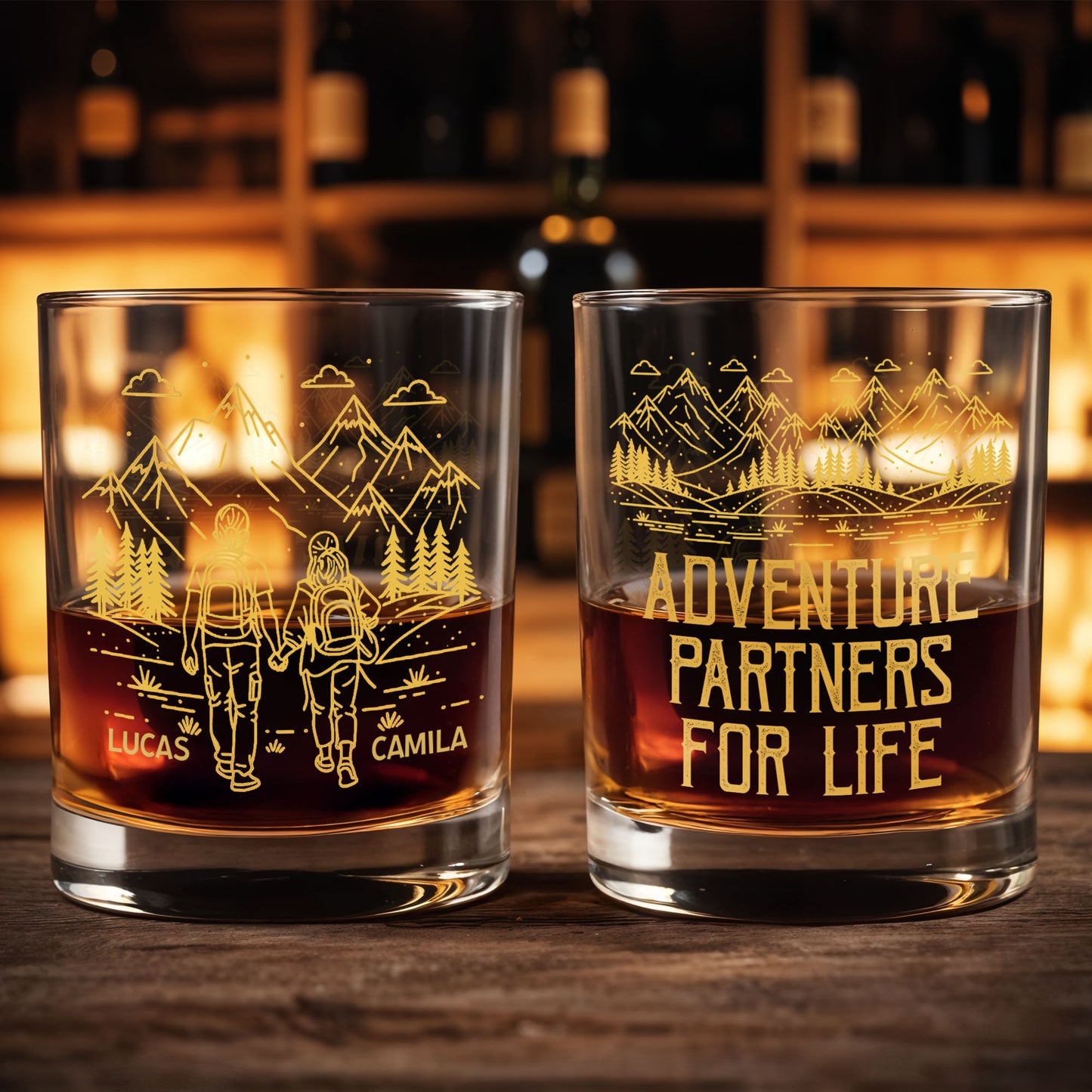 Adventuring Together Side By Side With Mountain And Hiking Couple