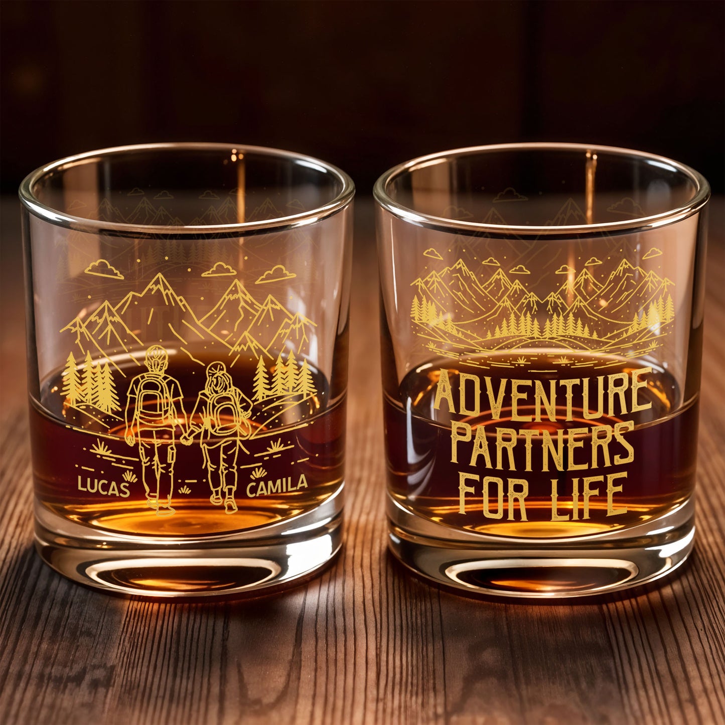 Adventuring Together Side By Side With Mountain And Hiking Couple