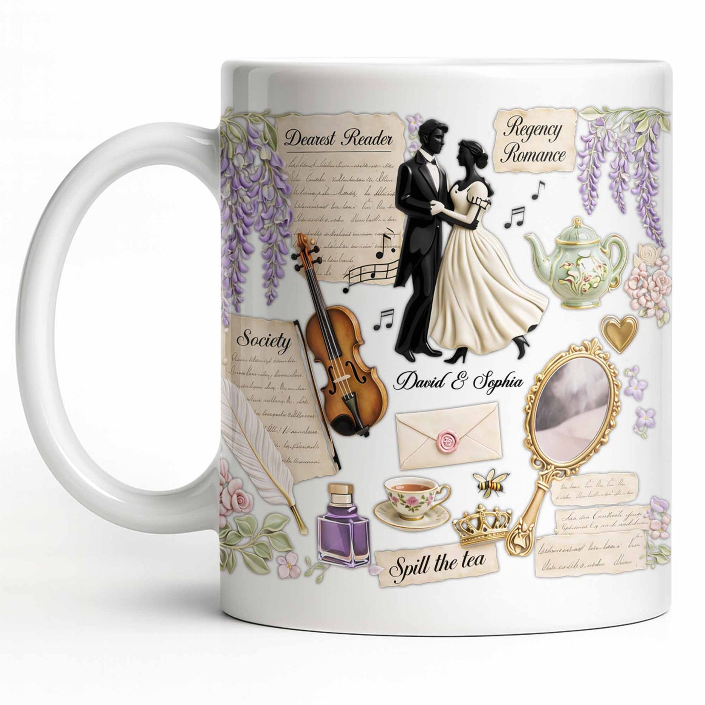 Dearest Reader Regency Romance With Dancing Couple And Flowers