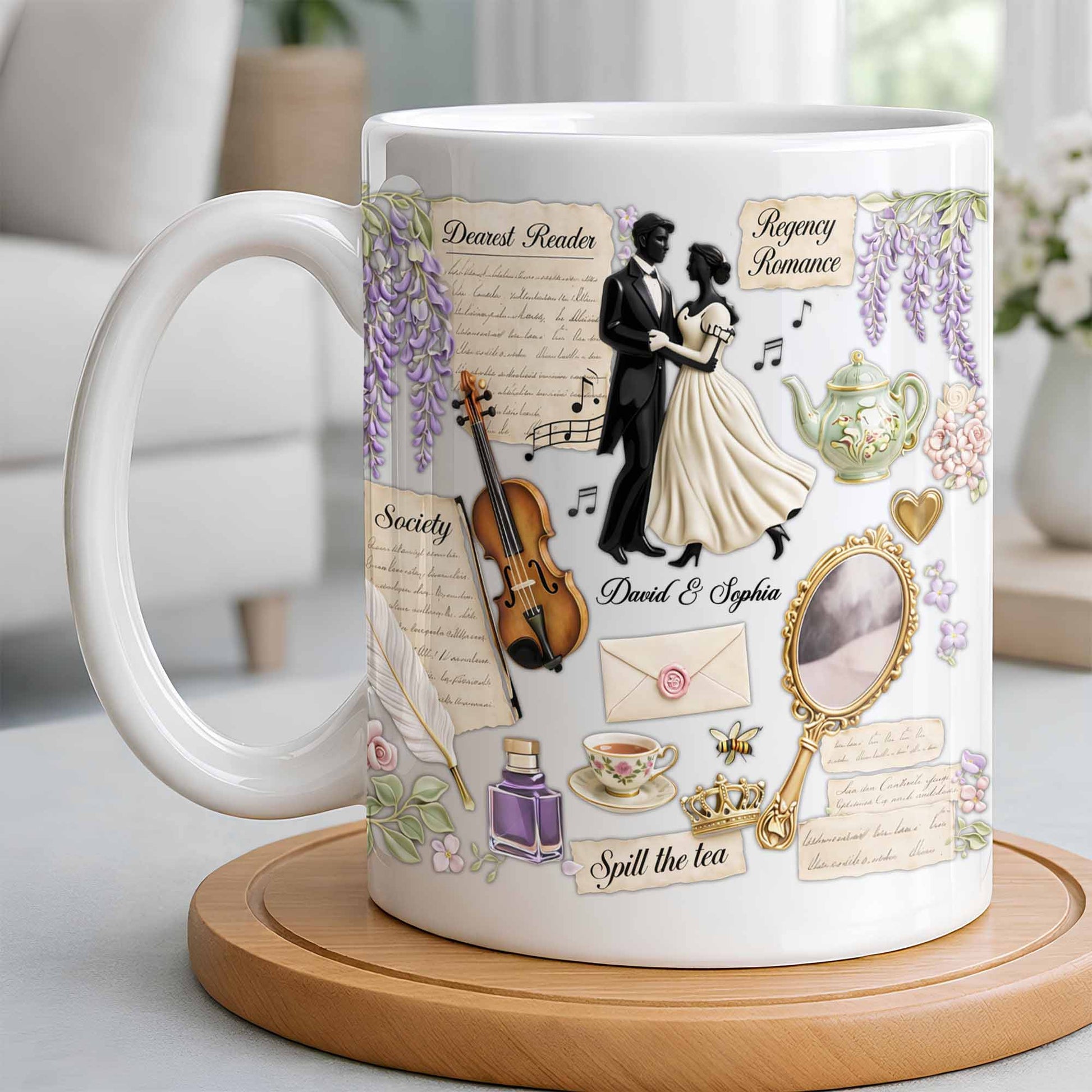 Dearest Reader Regency Romance With Dancing Couple And Flowers