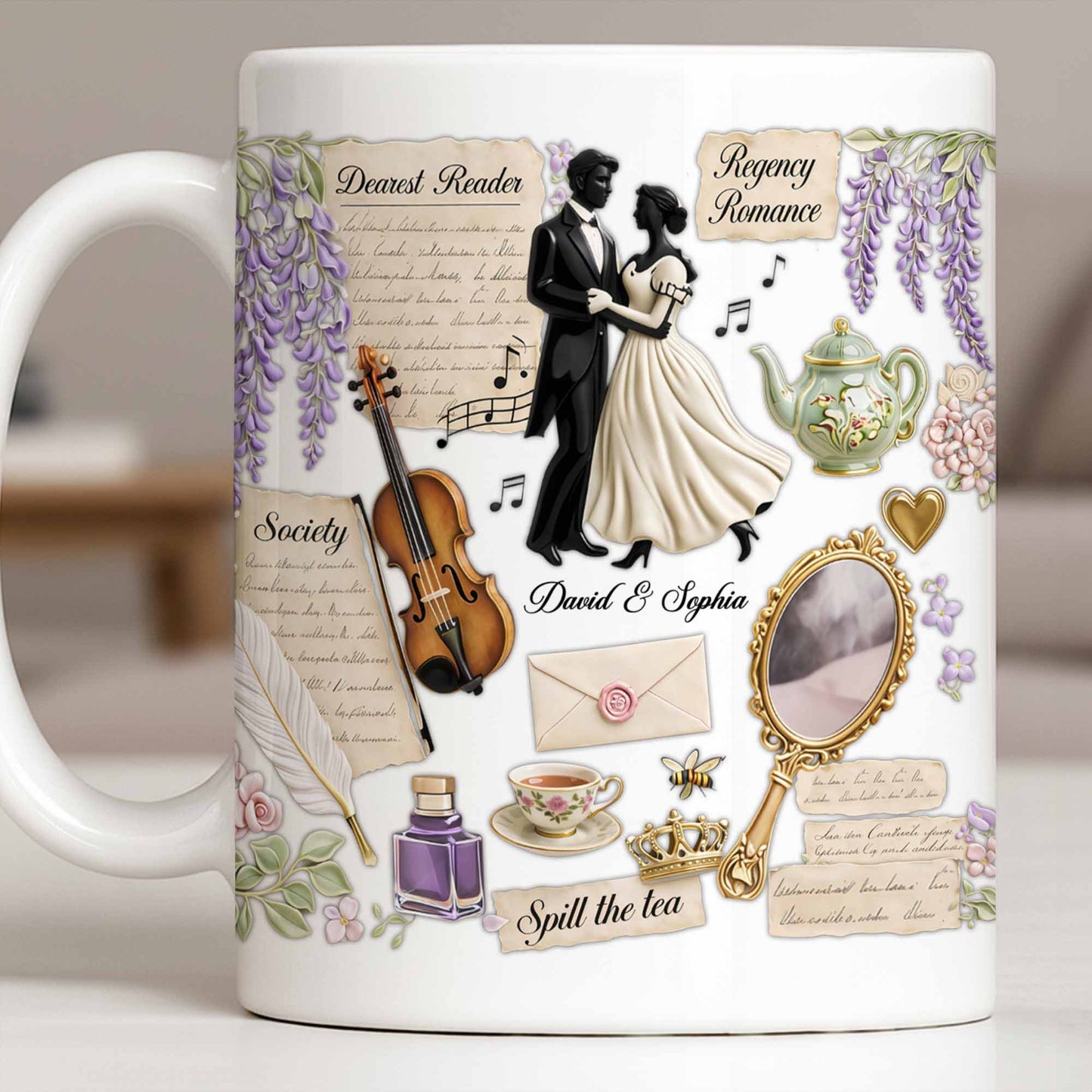 Dearest Reader Regency Romance With Dancing Couple And Flowers