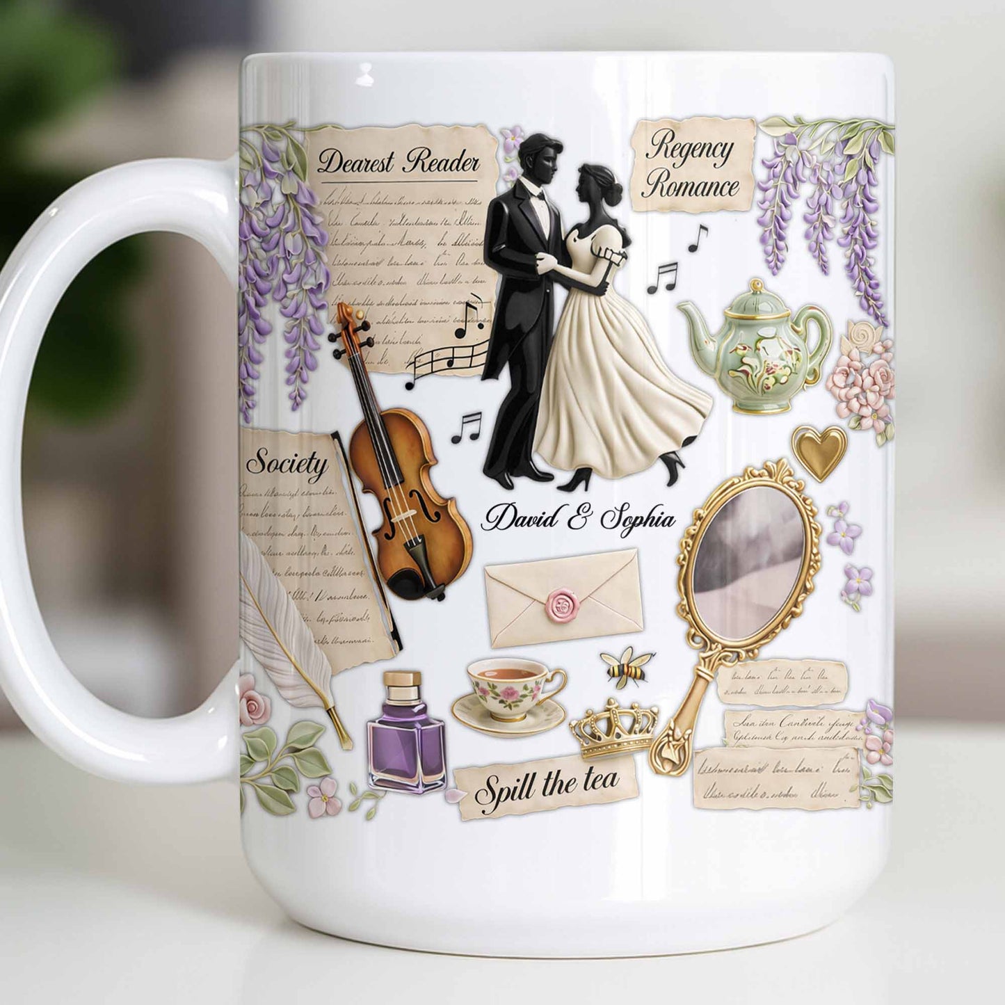 Dearest Reader Regency Romance With Dancing Couple And Flowers