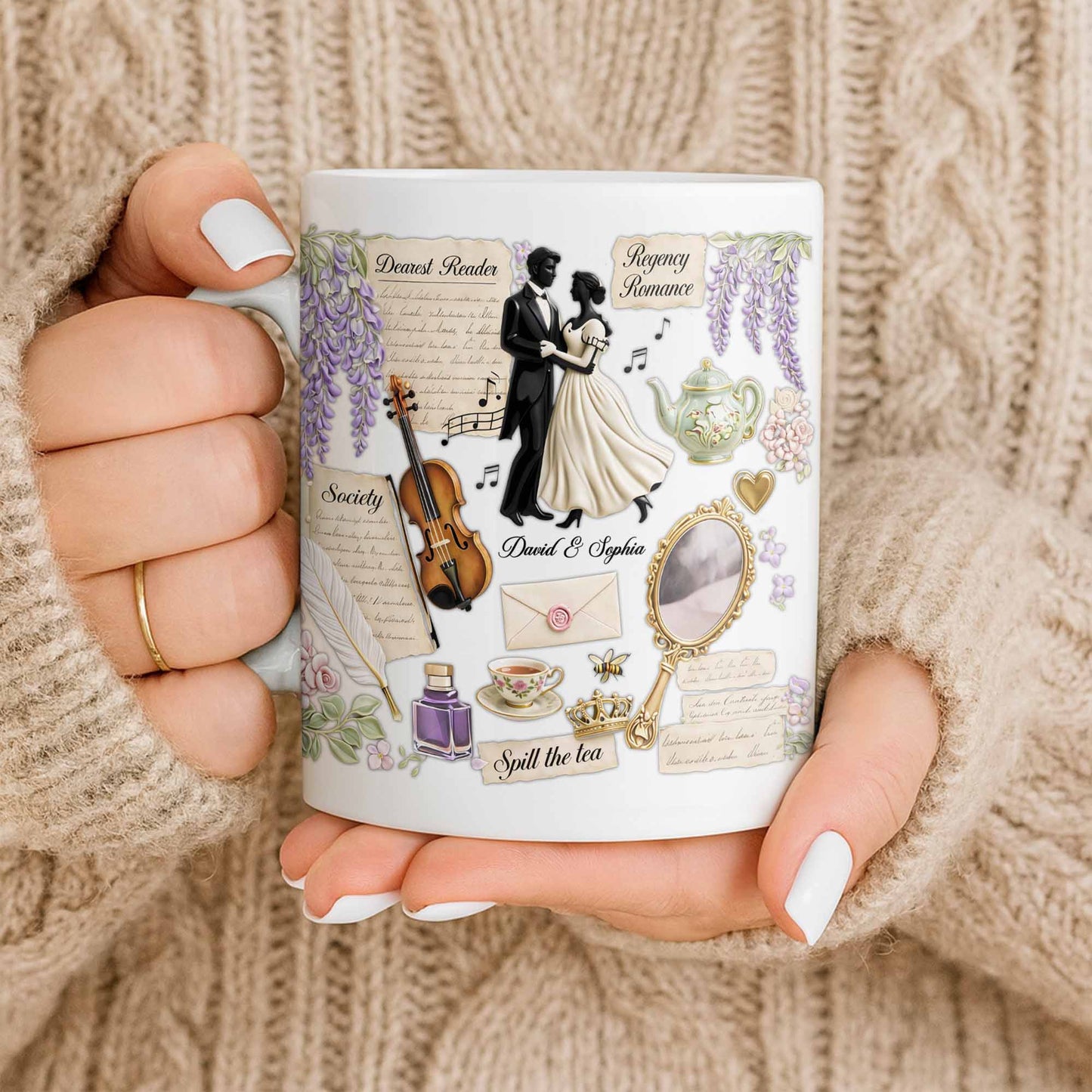 Dearest Reader Regency Romance With Dancing Couple And Flowers