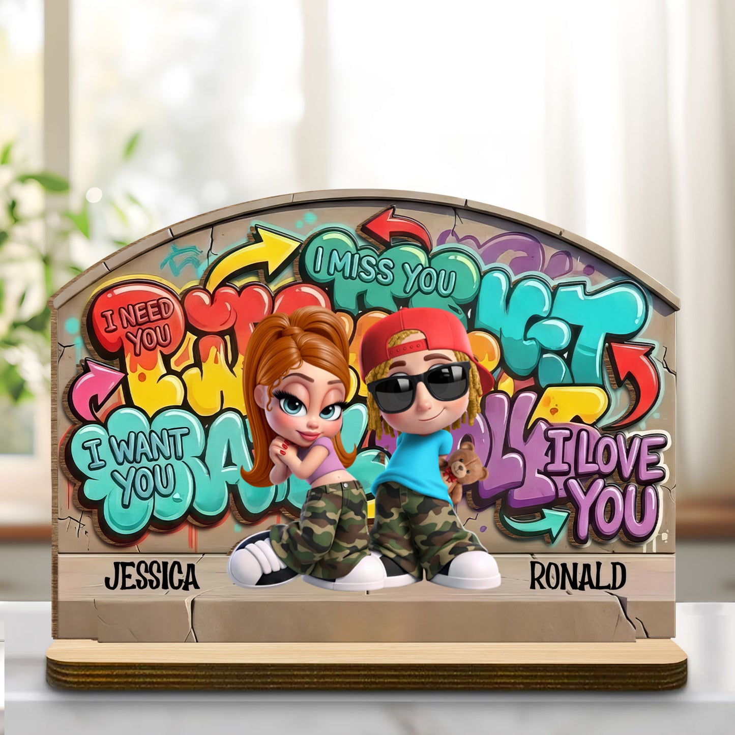 I Need You I Want You Graffiti Wall Urban Couple