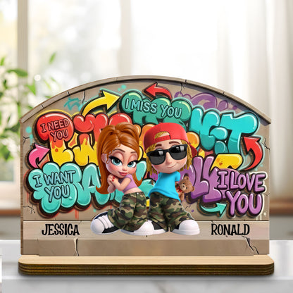 I Need You I Want You Graffiti Wall Urban Couple