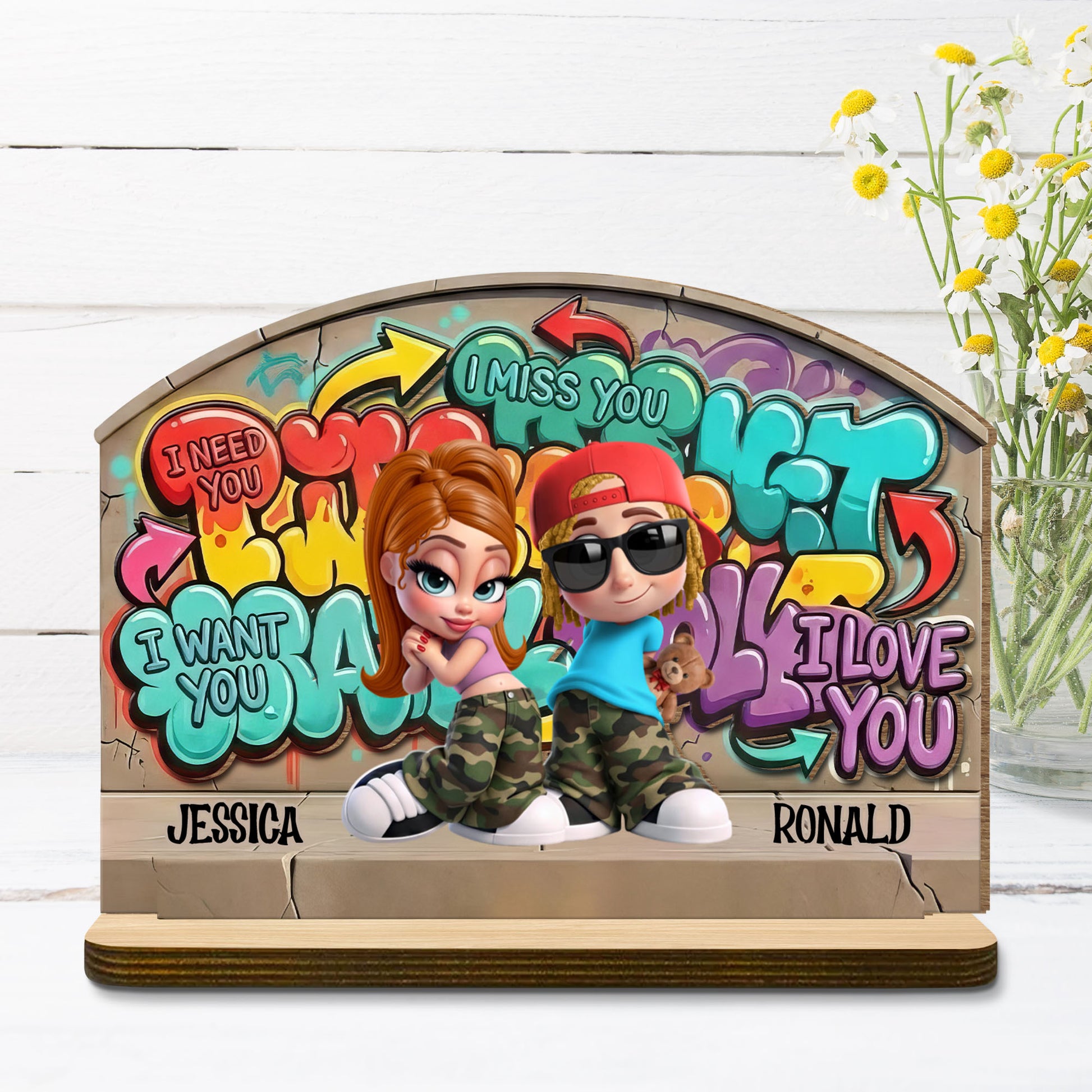 I Need You I Want You Graffiti Wall Urban Couple