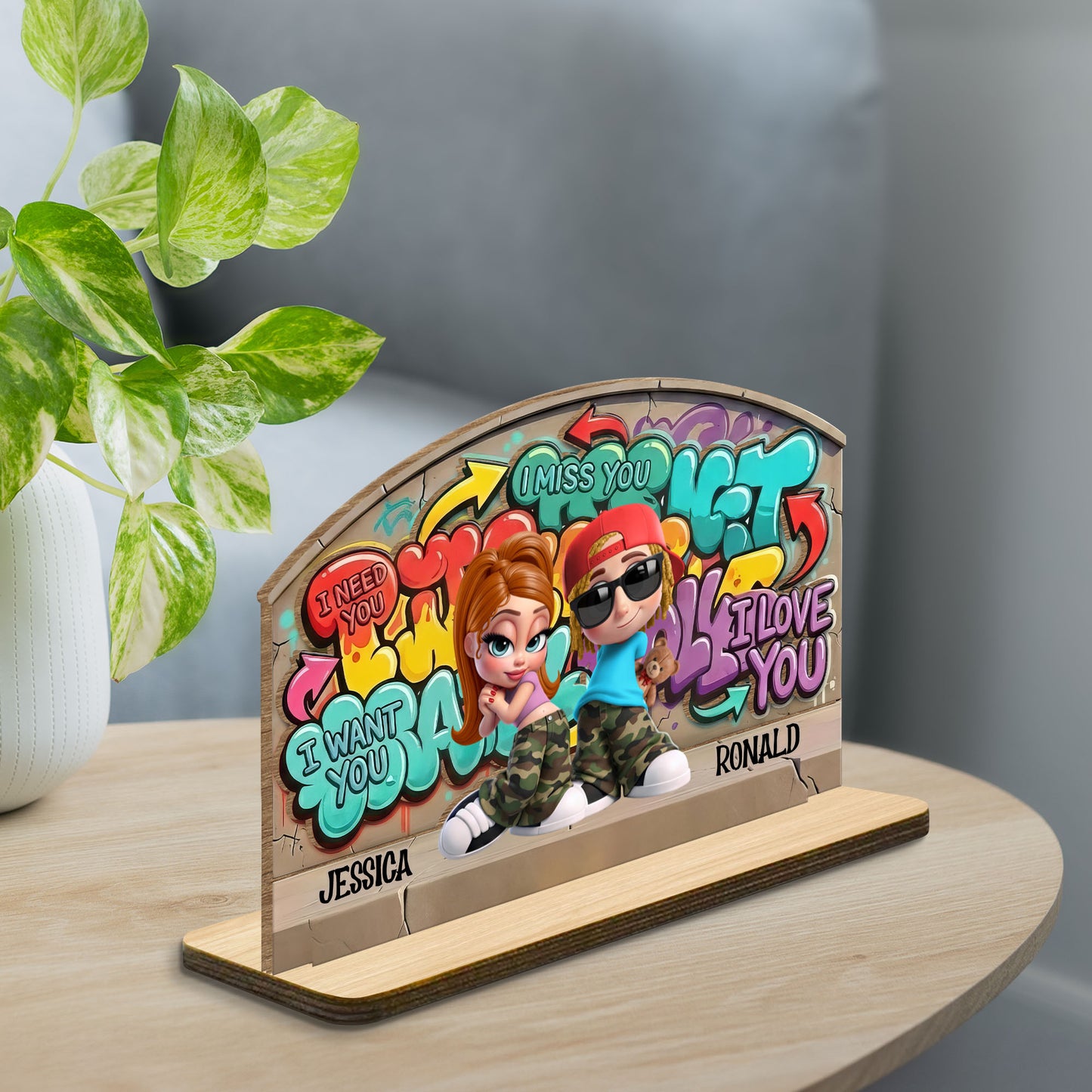 I Need You I Want You Graffiti Wall Urban Couple