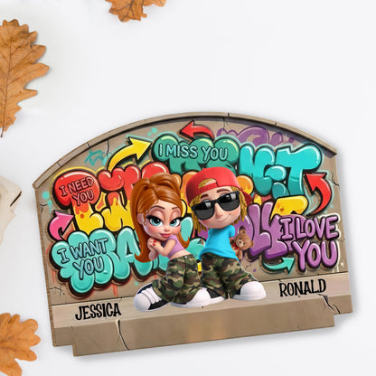 I Need You I Want You Graffiti Wall Urban Couple