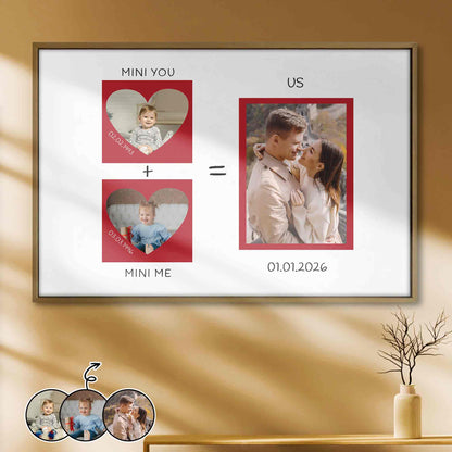 Mini You Plus Mini Me Equals Us Heart Photo Collage