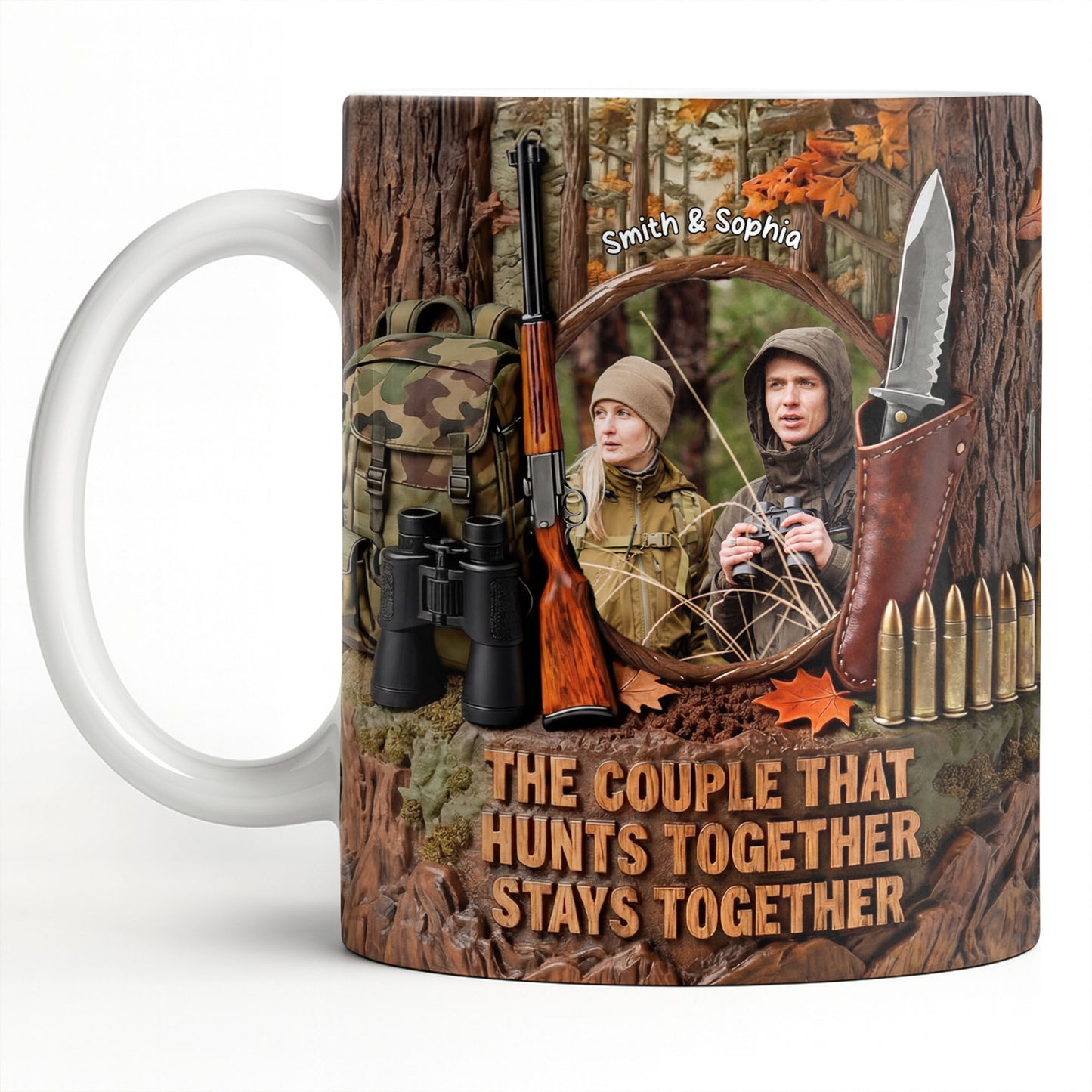 The Couple That Hunts Together Stays Together Hunting Gear Rifle - Personalized Custom Coffee Mug - CPL1396_MG