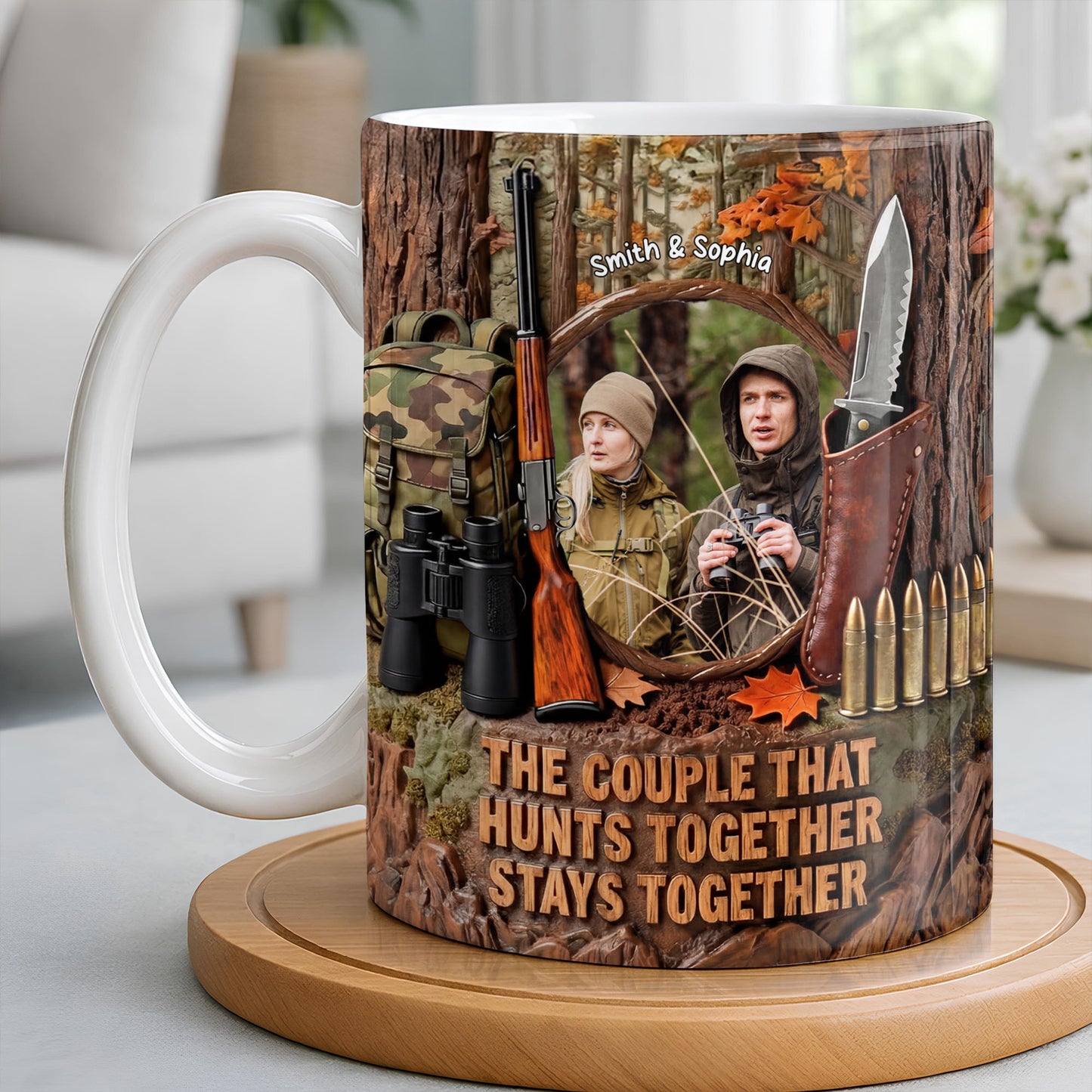 The Couple That Hunts Together Stays Together Hunting Gear Rifle - Personalized Custom Coffee Mug - CPL1396_MG