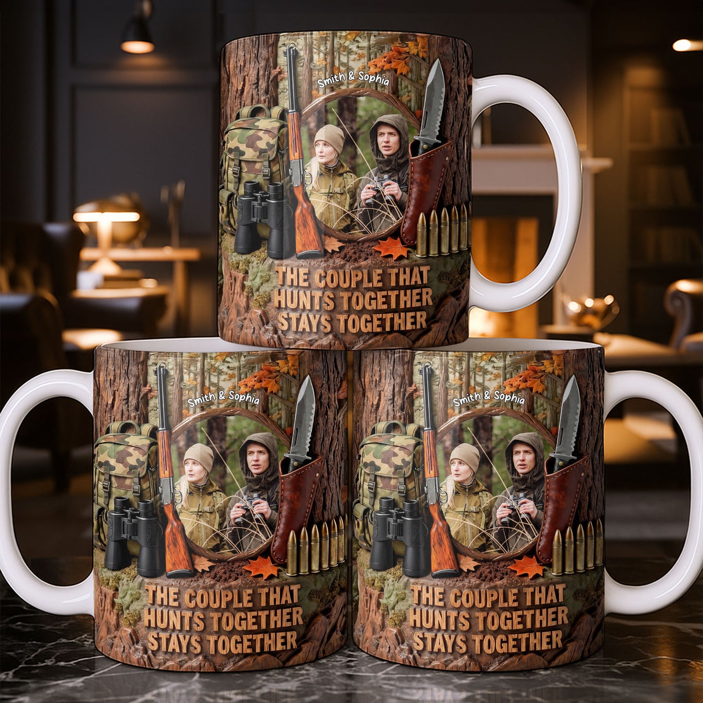 The Couple That Hunts Together Stays Together Hunting Gear Rifle - Personalized Custom Coffee Mug - CPL1396_MG