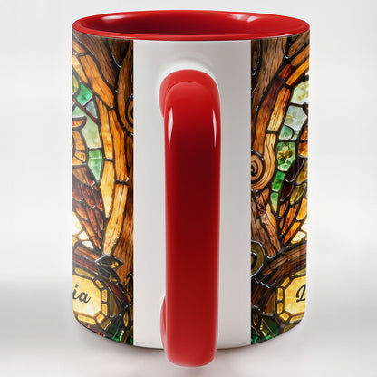 Two Owls In Love Under The Moonlight Stained Glass Design