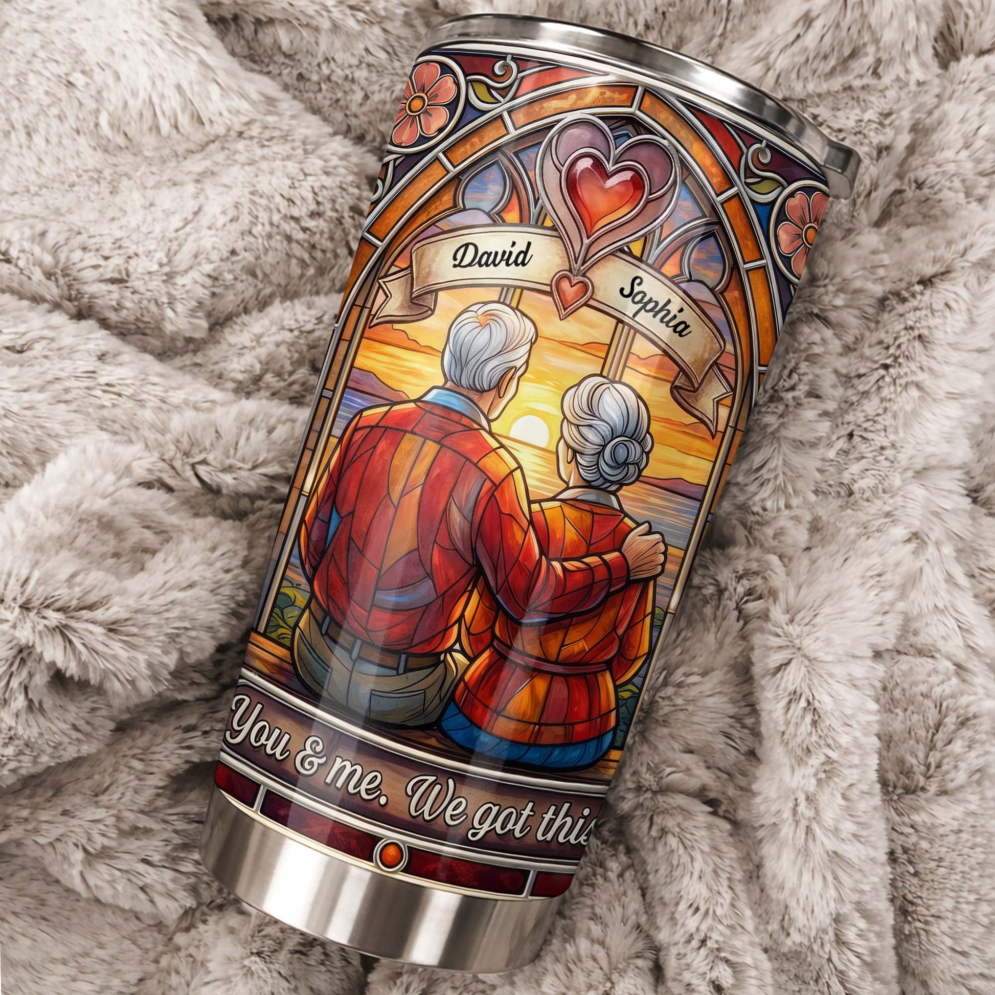 You And Me We Got This Old Couple Stained Glass Sunset