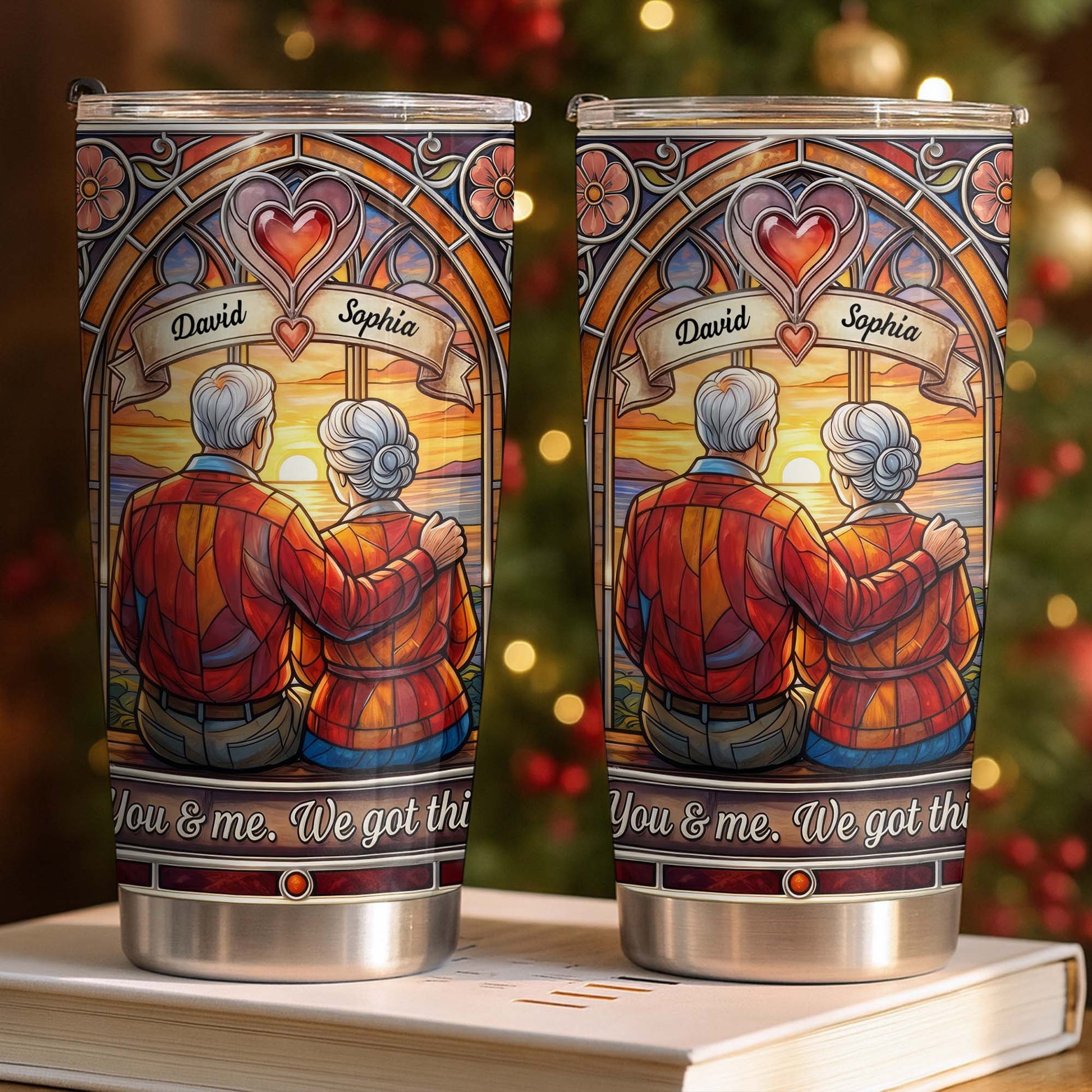 You And Me We Got This Old Couple Stained Glass Sunset