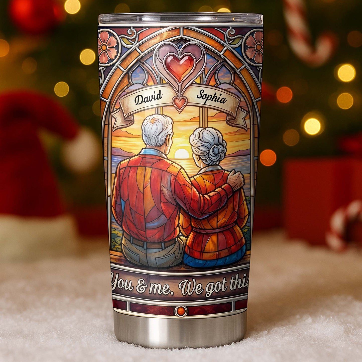 You And Me We Got This Old Couple Stained Glass Sunset