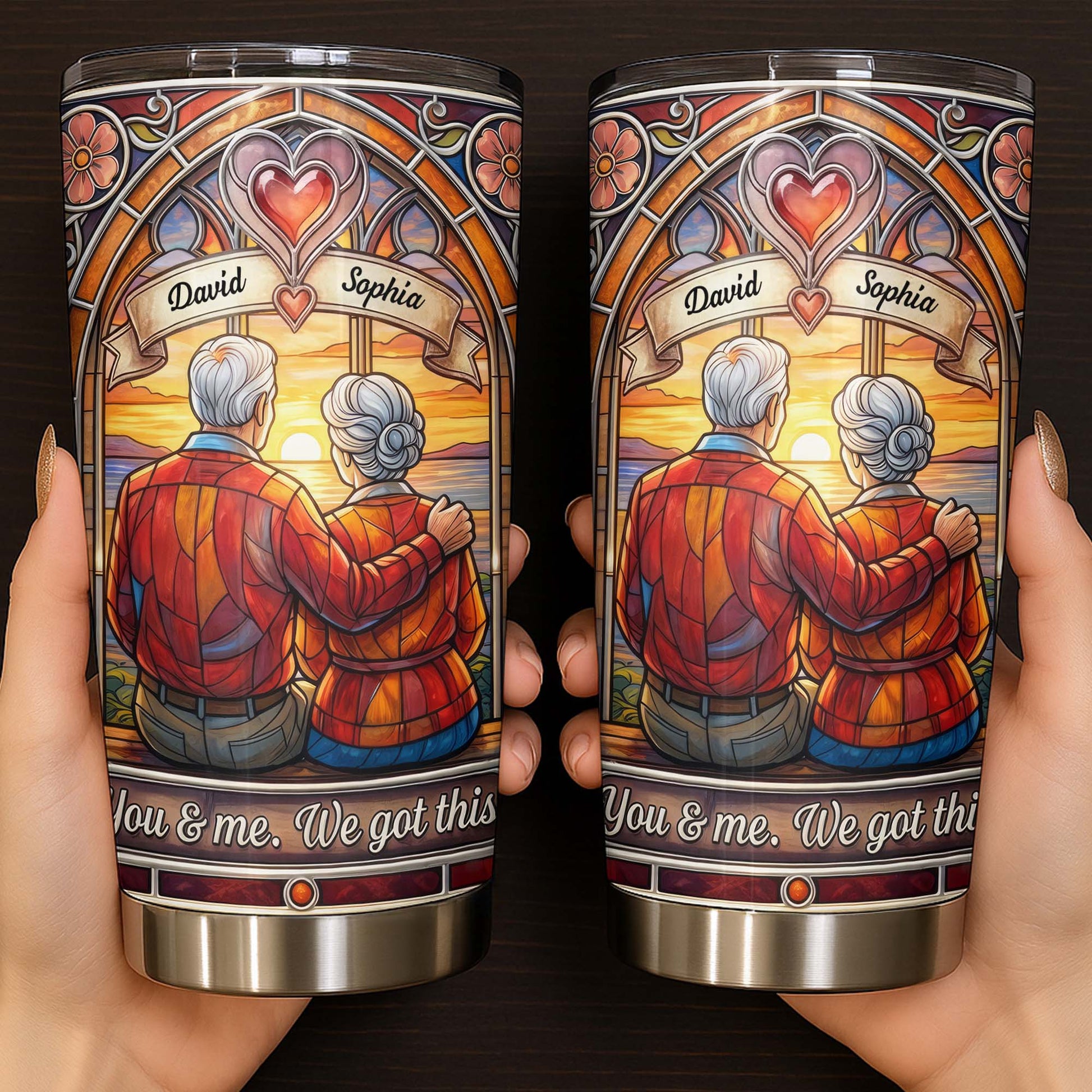 You And Me We Got This Old Couple Stained Glass Sunset