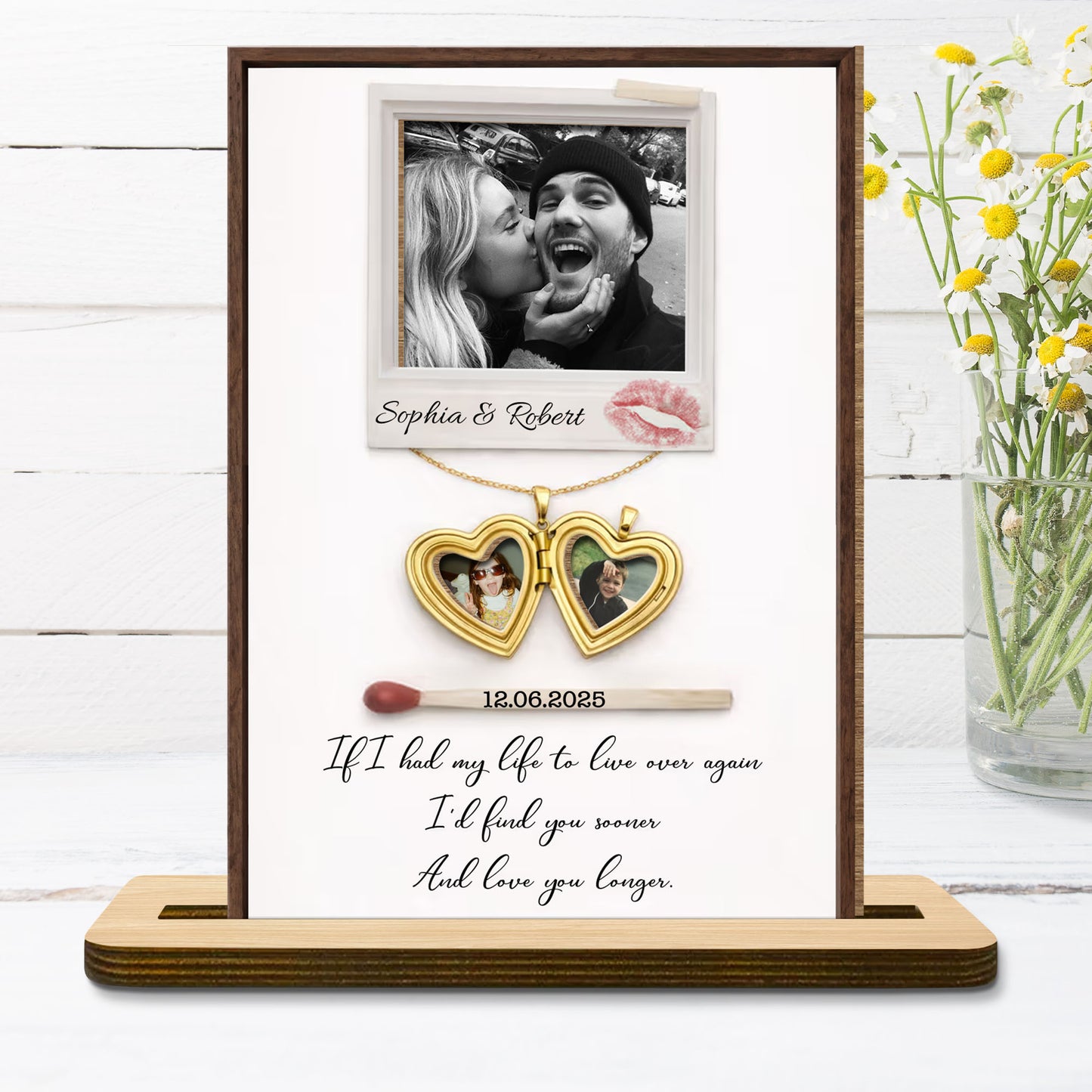 If I Had My Life To Live Over Again Heart Locket Photo