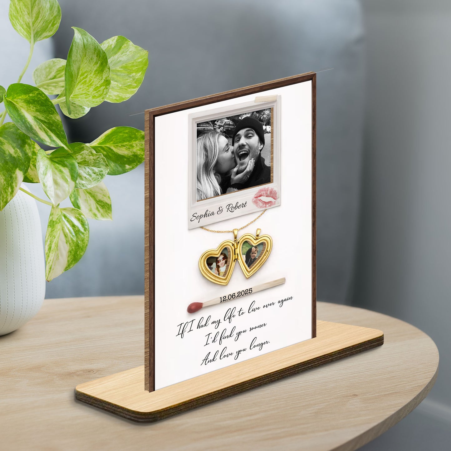 If I Had My Life To Live Over Again Heart Locket Photo