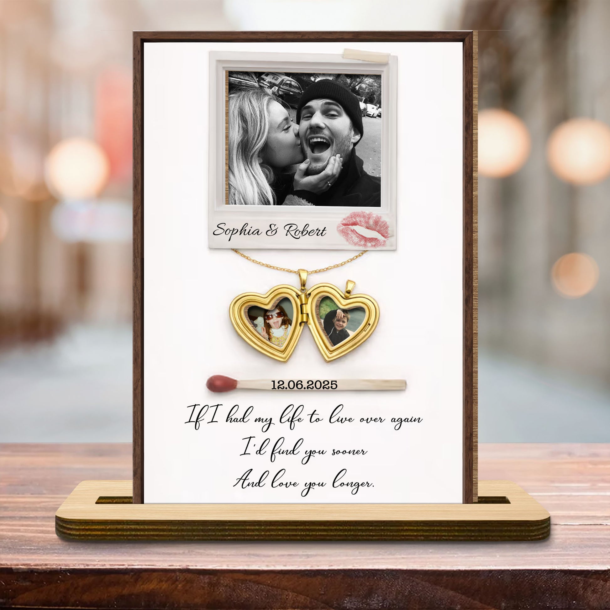 If I Had My Life To Live Over Again Heart Locket Photo