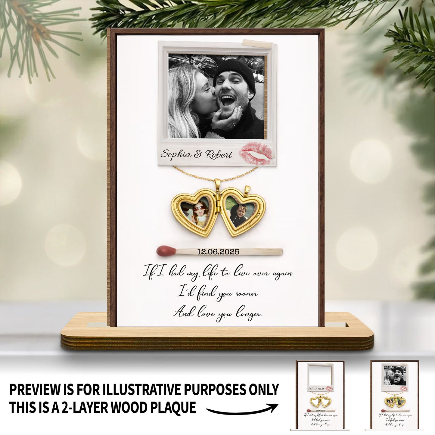 If I Had My Life To Live Over Again Heart Locket Photo