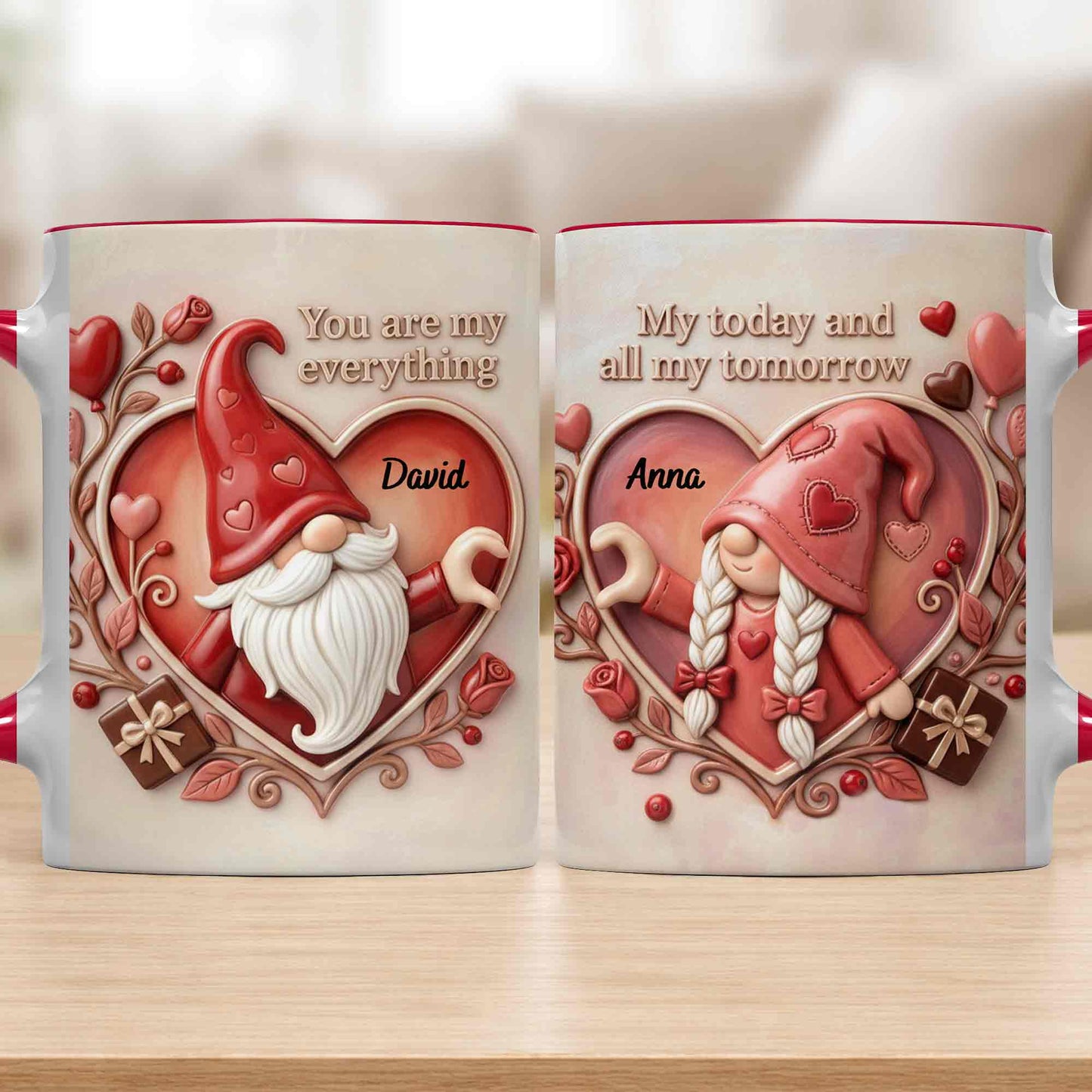 You Are My Everything Romantic Gnome With Hearts And Roses