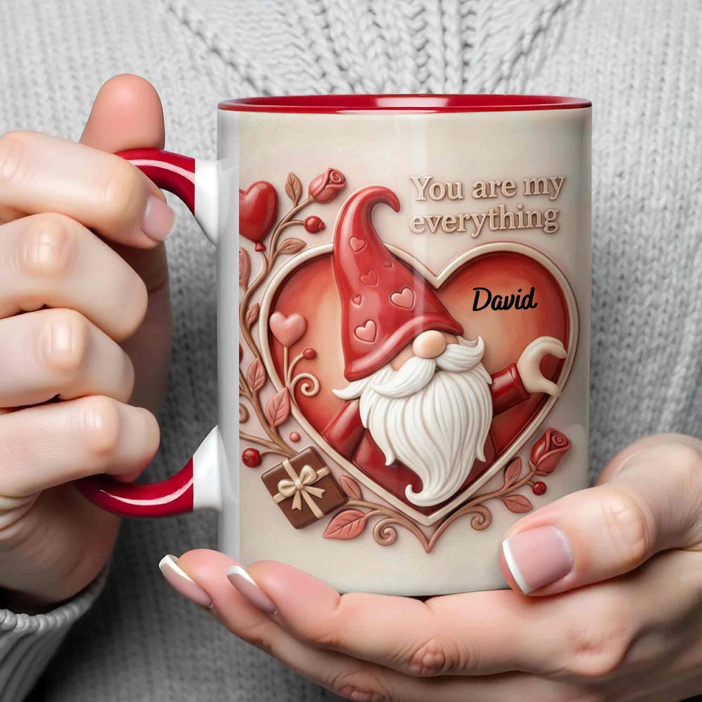 You Are My Everything Romantic Gnome With Hearts And Roses