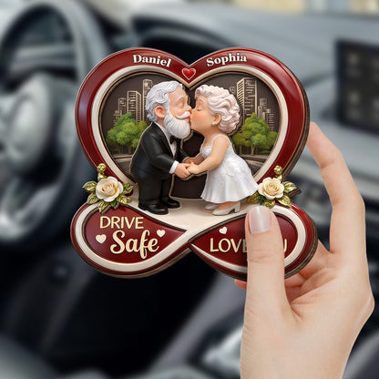 Drive Safe I Love You Kissing Couple Infinity Heart