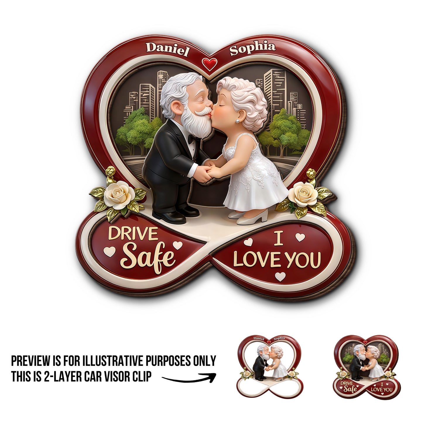 Drive Safe I Love You Kissing Couple Infinity Heart