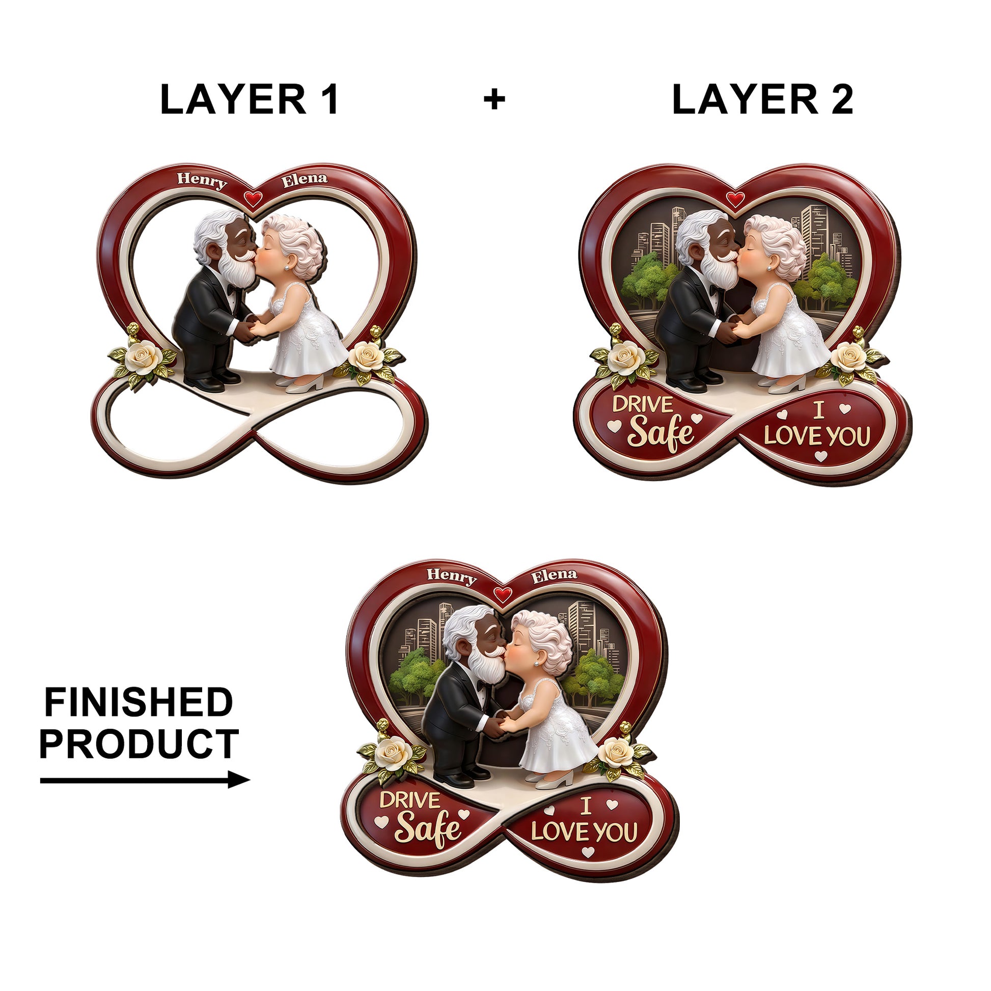 Drive Safe I Love You Kissing Couple Infinity Heart