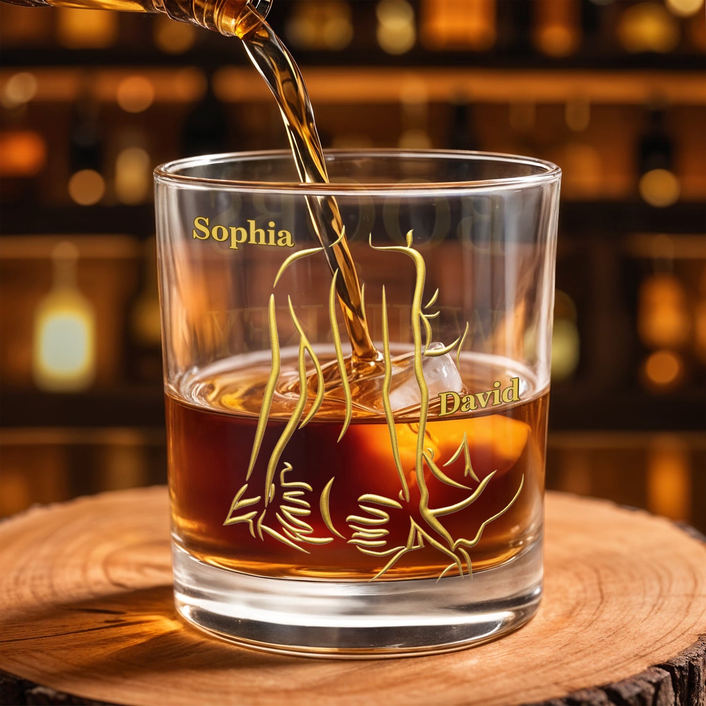 Boobs And Whiskey Make Everything Better Artistic Female Body Design- Personalized Custom Whiskey Glass - CPL1404_RWG