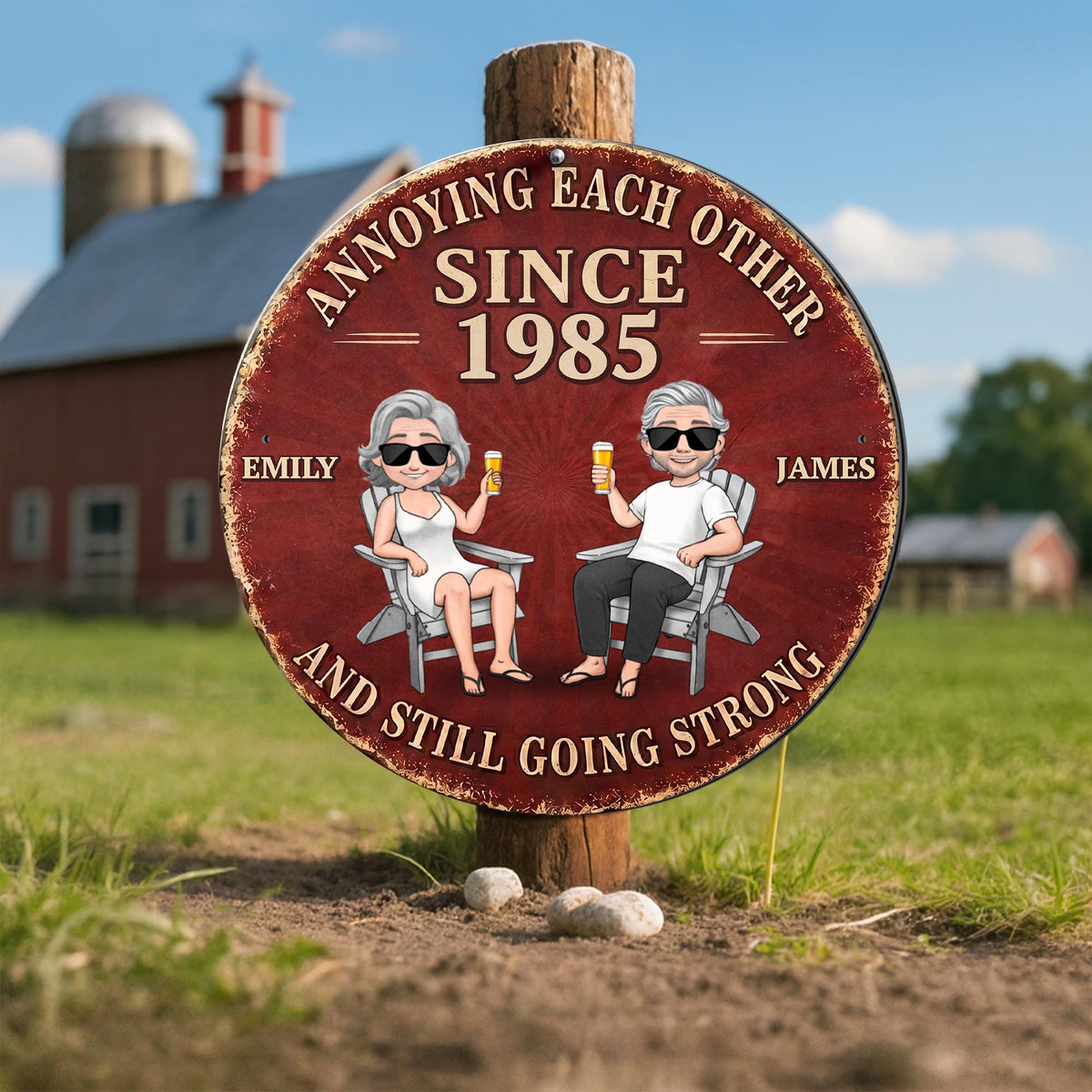 Annoying Each Other And Still Going Strong Couple Art Metal Sign - Personalized Custom Shaped Metal Sign - CPL1544_CUMES