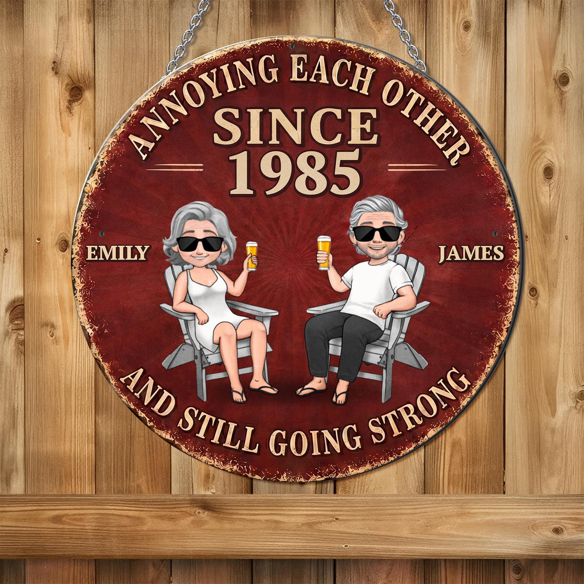 Annoying Each Other And Still Going Strong Couple Art Metal Sign - Personalized Custom Shaped Metal Sign - CPL1544_CUMES