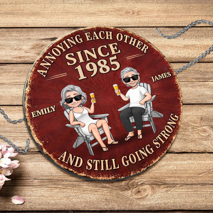 Annoying Each Other And Still Going Strong Couple Art Metal Sign - Personalized Custom Shaped Metal Sign - CPL1544_CUMES