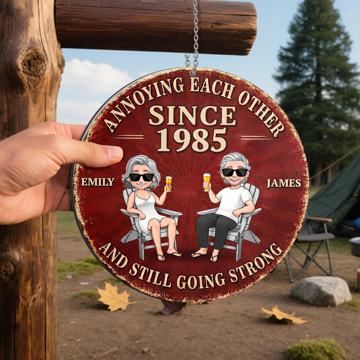 Annoying Each Other And Still Going Strong Couple Art Metal Sign - Personalized Custom Shaped Metal Sign - CPL1544_CUMES