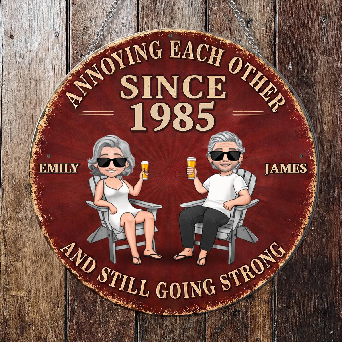 Annoying Each Other And Still Going Strong Couple Art Metal Sign - Personalized Custom Shaped Metal Sign - CPL1544_CUMES