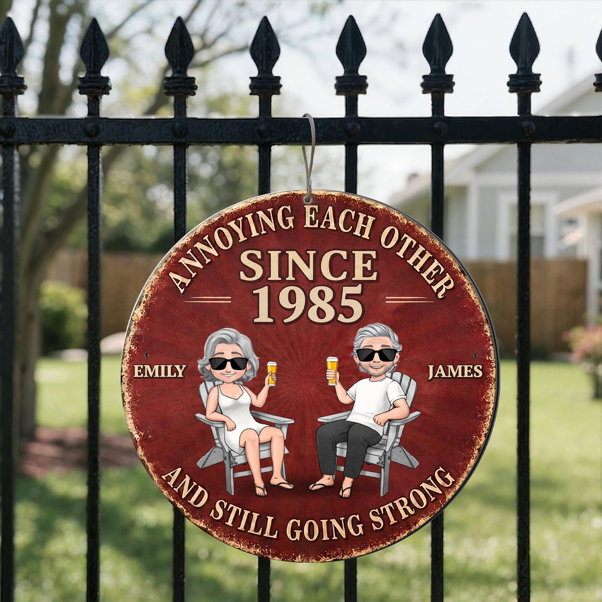 Annoying Each Other And Still Going Strong Couple Art Metal Sign - Personalized Custom Shaped Metal Sign - CPL1544_CUMES