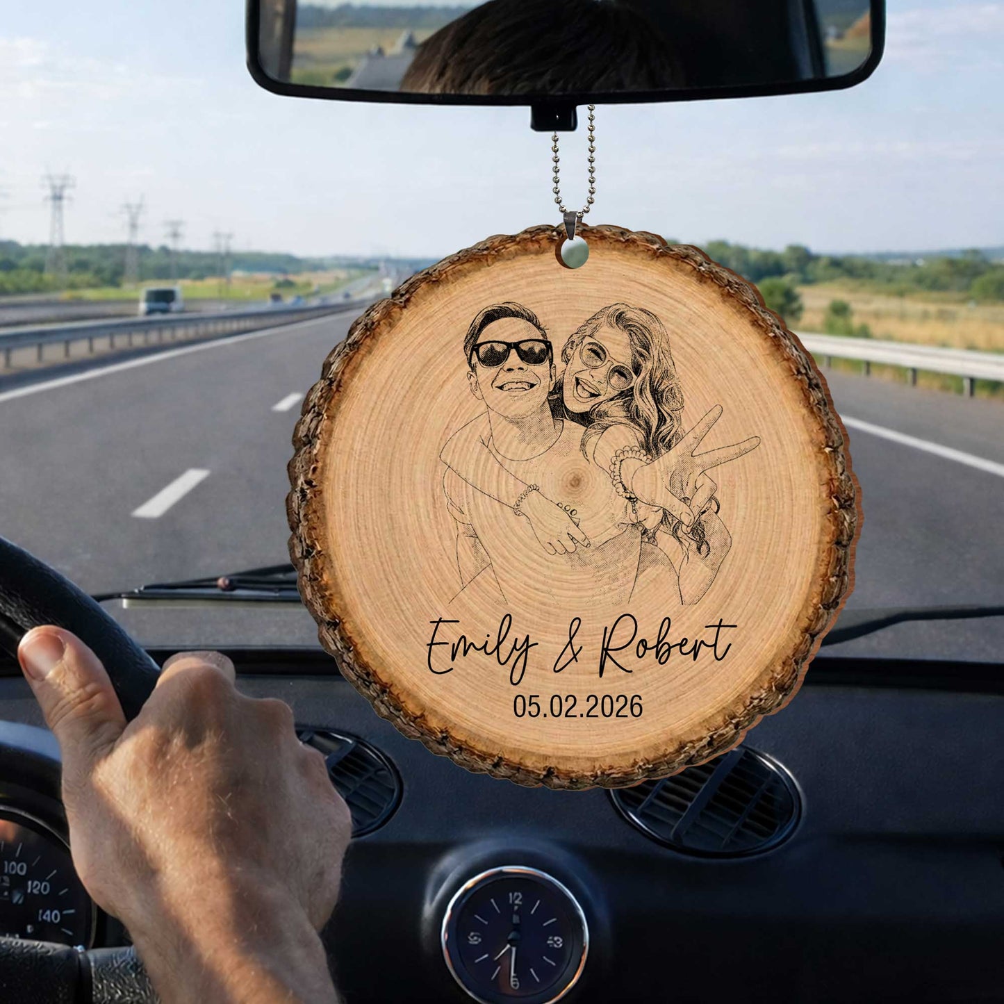 Capture Our Favorite Moments Together Photo Upload Custom Couple Wood Slice - Personalized Custom Wood Ornament, Car Hanging Ornament - CPL1606_WCA