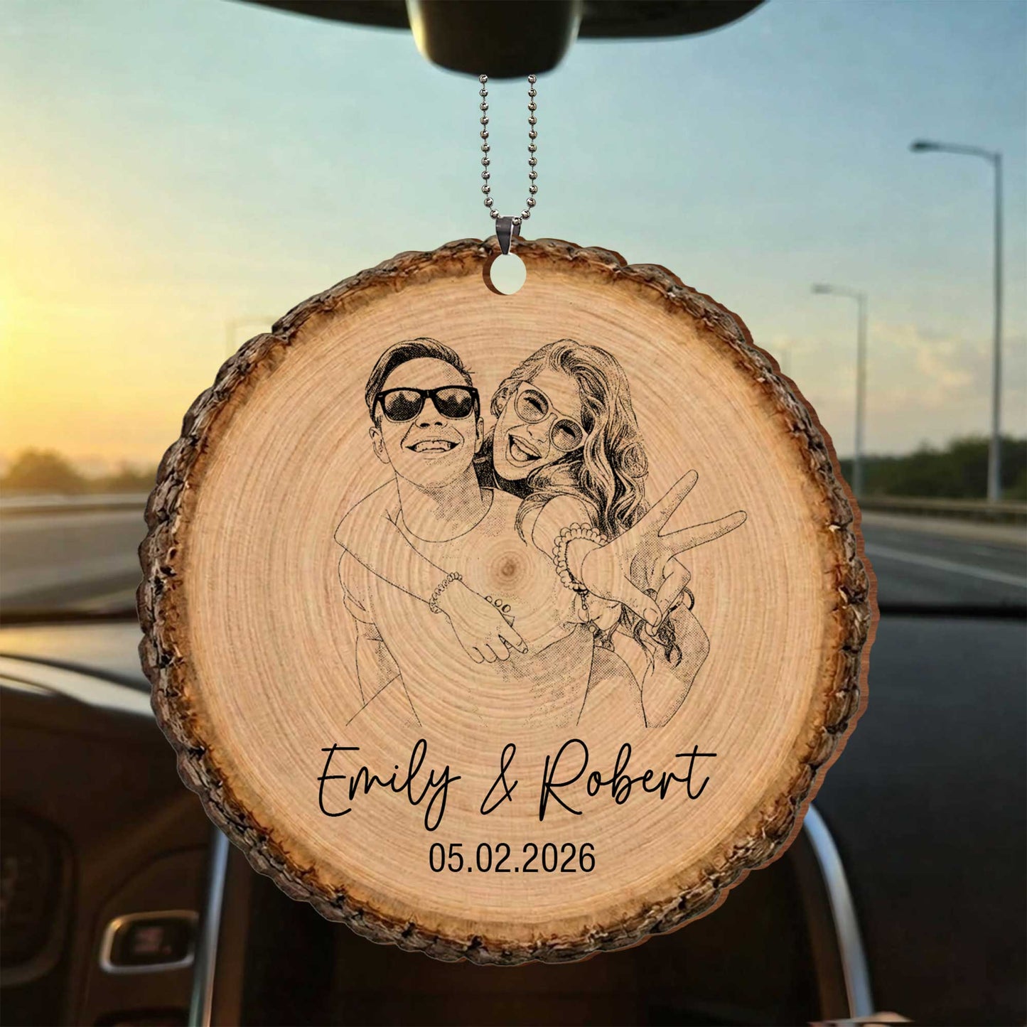 Capture Our Favorite Moments Together Photo Upload Custom Couple Wood Slice - Personalized Custom Wood Ornament, Car Hanging Ornament - CPL1606_WCA