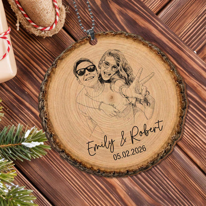Capture Our Favorite Moments Together Photo Upload Custom Couple Wood Slice - Personalized Custom Wood Ornament, Car Hanging Ornament - CPL1606_WCA