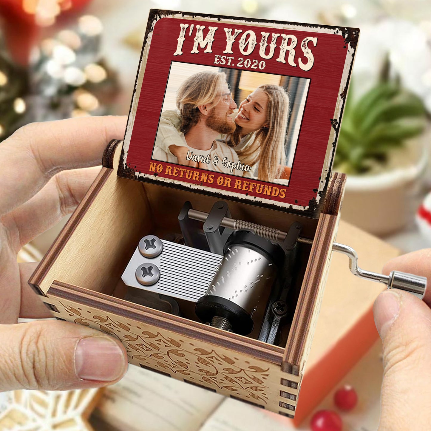 I'm Yours No Returns Or Refunds Distressed Wood Photo Frame