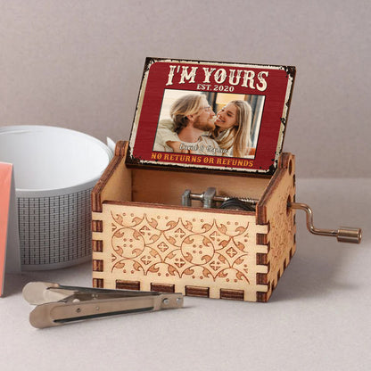 I'm Yours No Returns Or Refunds Distressed Wood Photo Frame