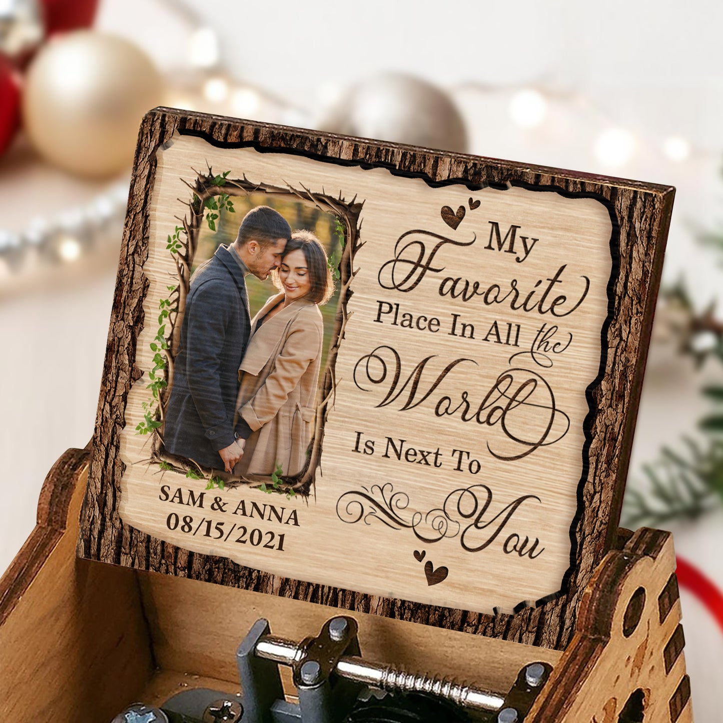 My Favorite Place Is Next To You With Hearts And Vines Design