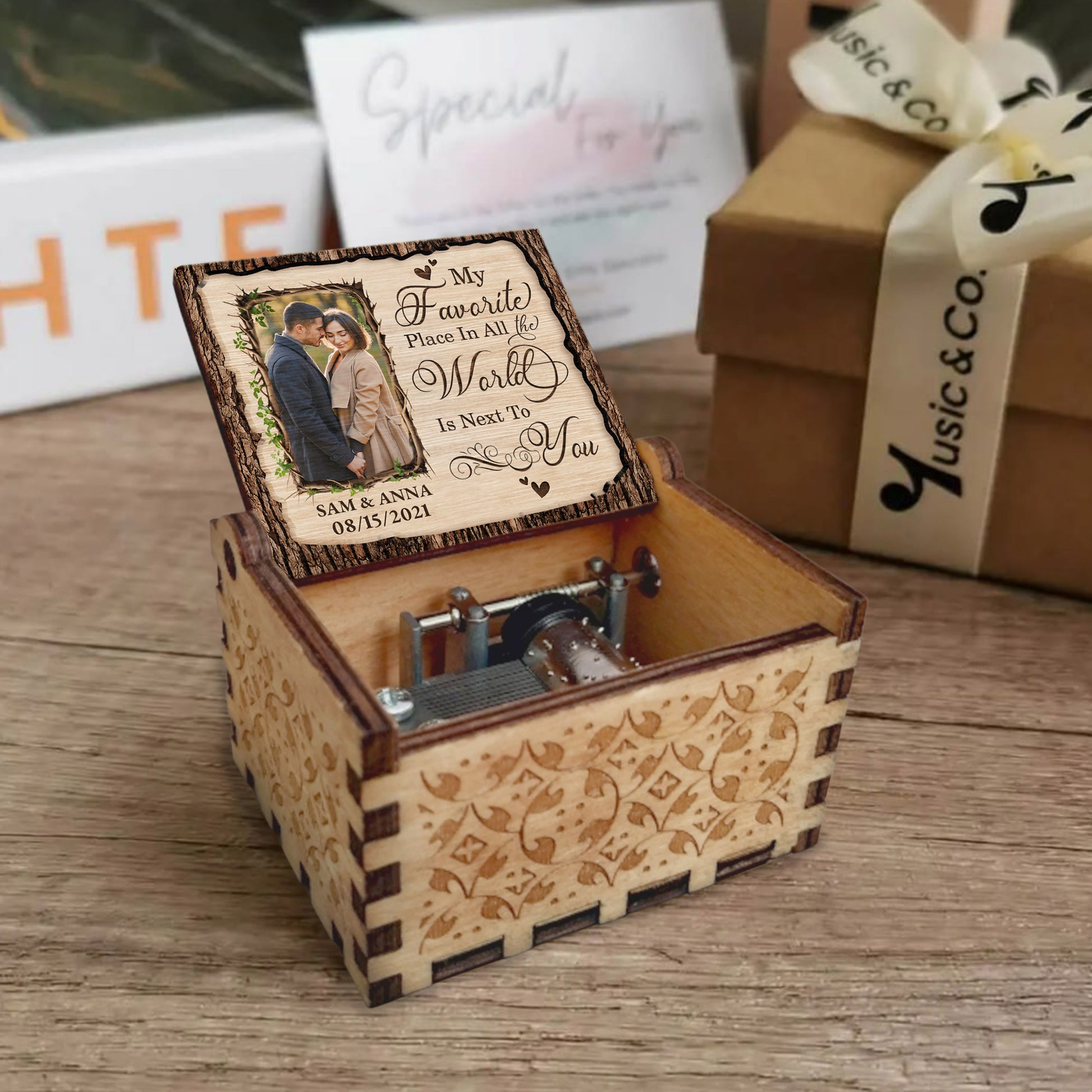 My Favorite Place Is Next To You With Hearts And Vines Design