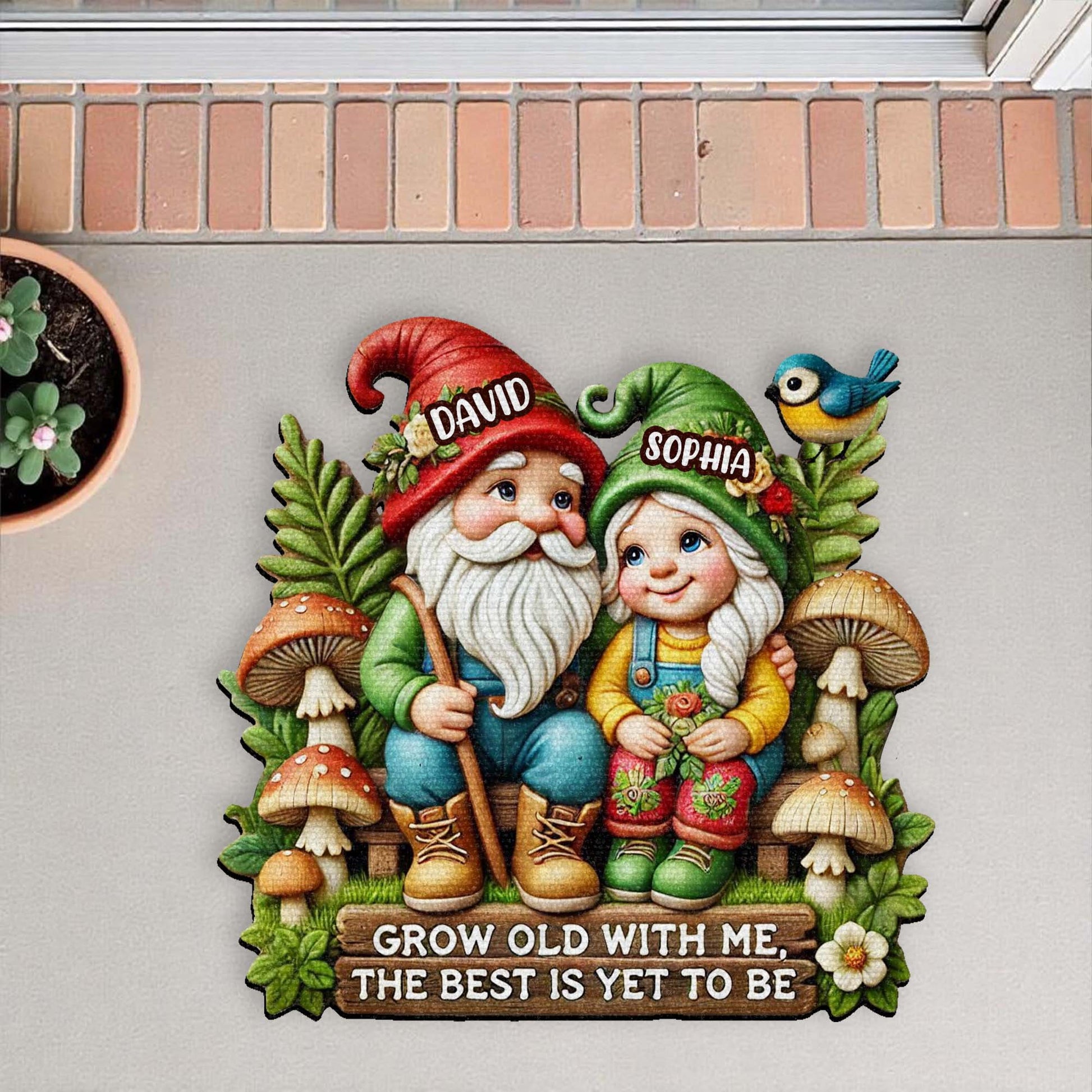 Grow The Way You Want Featuring Gnomes And Flowers