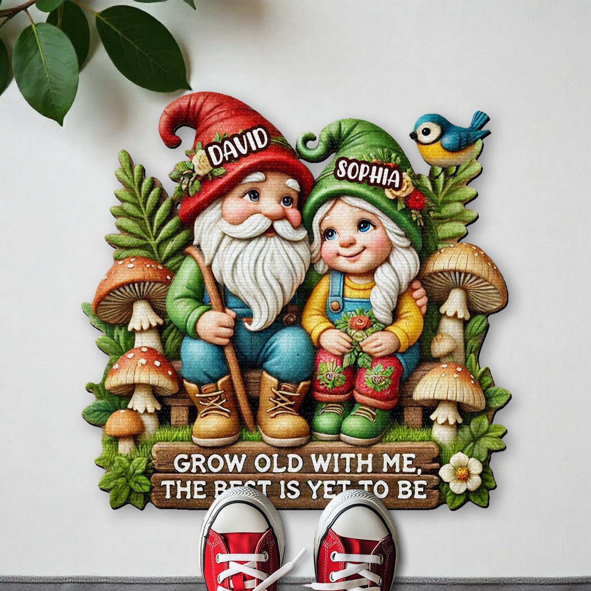 Grow The Way You Want Featuring Gnomes And Flowers