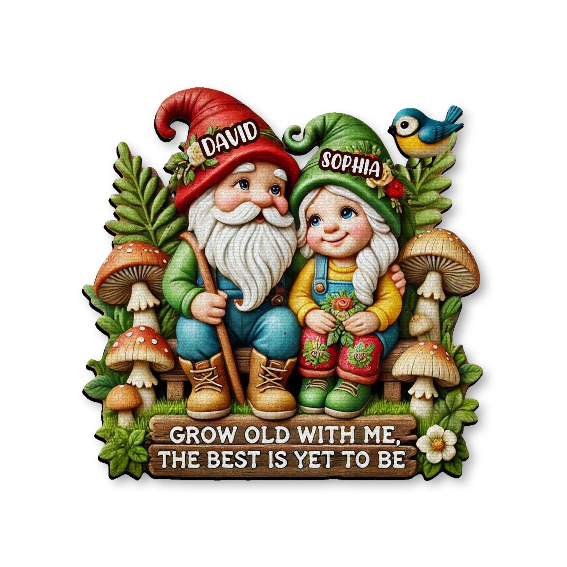 Grow The Way You Want Featuring Gnomes And Flowers