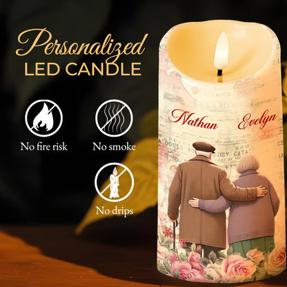 I Loved You Then, I Love You Still Romantic Candle With Rings And Roses