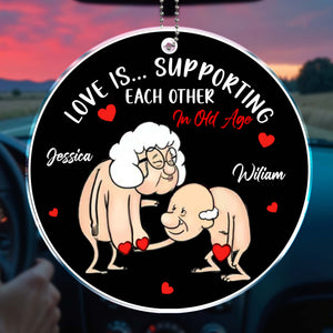 Love Is Supporting Each Other In Old Age With Hearts